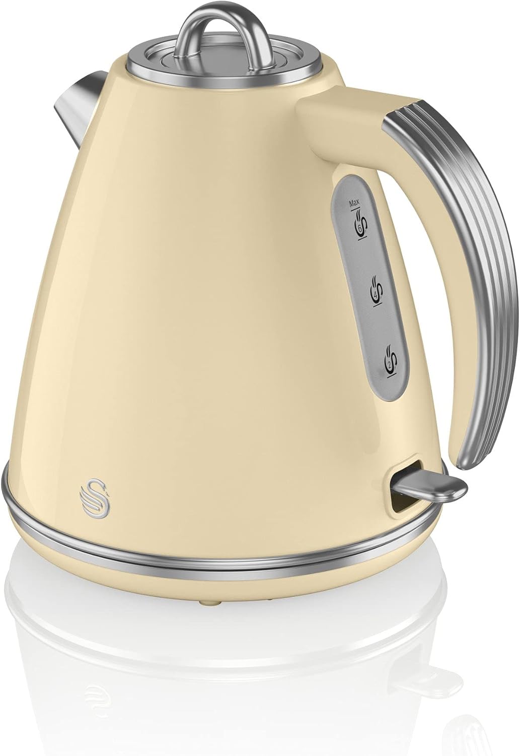 Swan Retro Cream Kettle, 4 Slice Toaster, Bread Bin & Canisters Kitchen Set