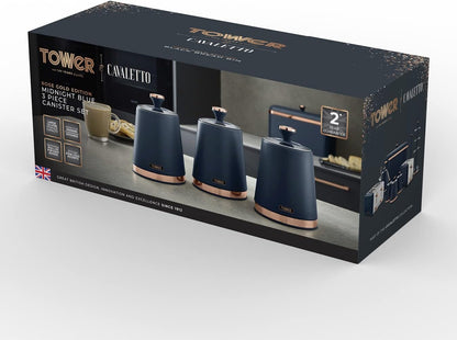 Tower Cavaletto Canister Set Kitchen Jars T826131MNB (Midnight Blue)