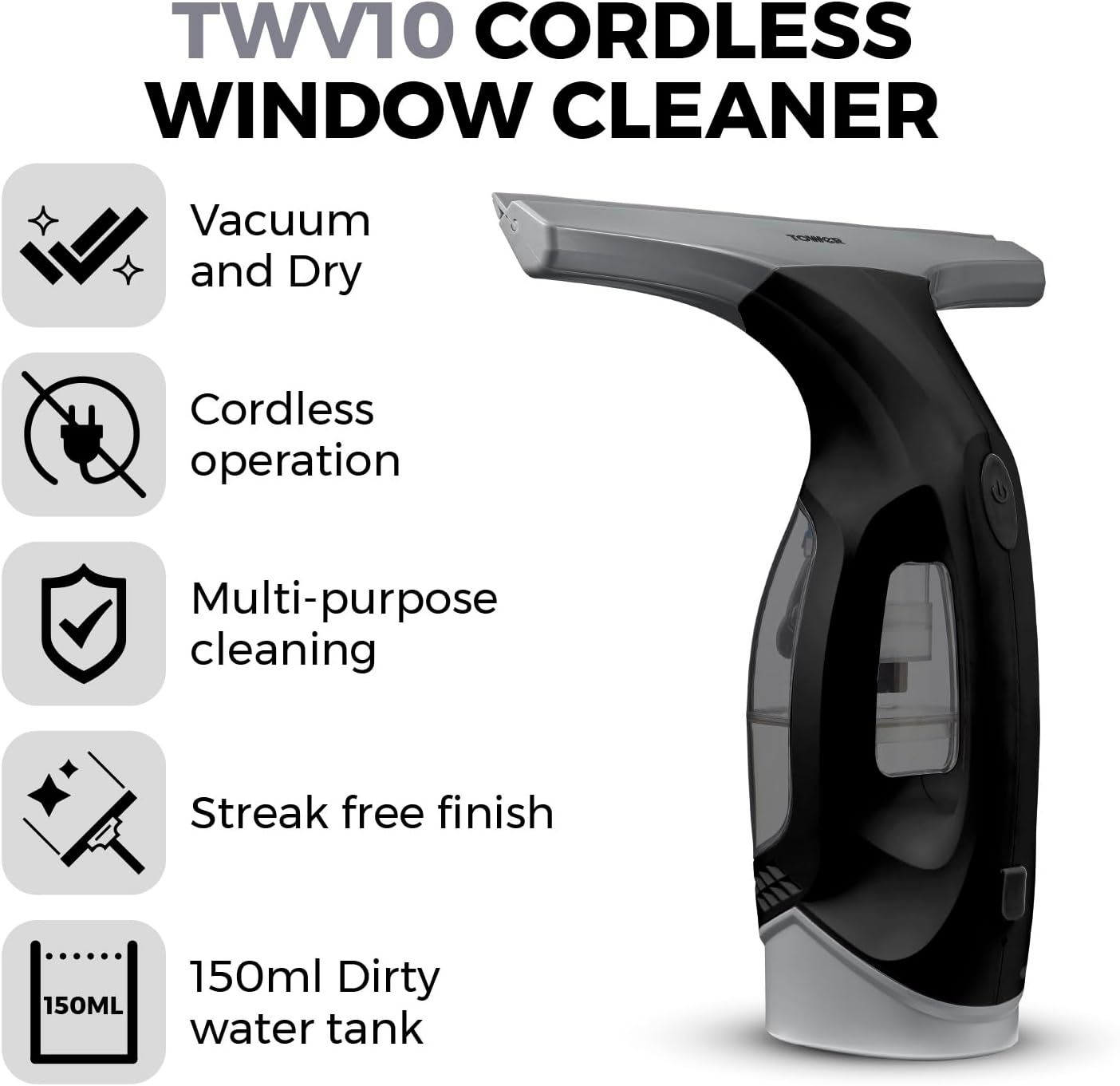 Tower Cordless Window Cleaner Vac Platinum T131001PL