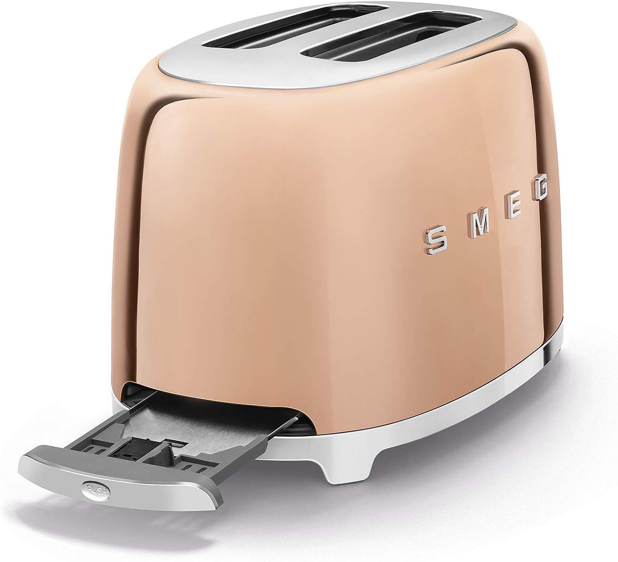 SMEG Rose Gold 2 Slice Toaster Extra Wide Slots Copper TSF01RGUK