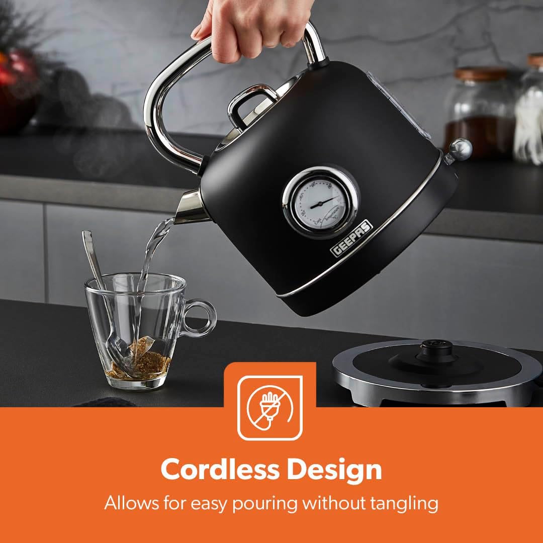 GEEPAS Retrovive Kettle GK38074UK-BK (Black)