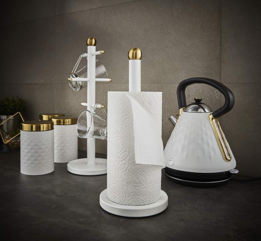 Swan Gatsby Kitchen Towel Pole Holder SWKA17521WHTN White & Gold