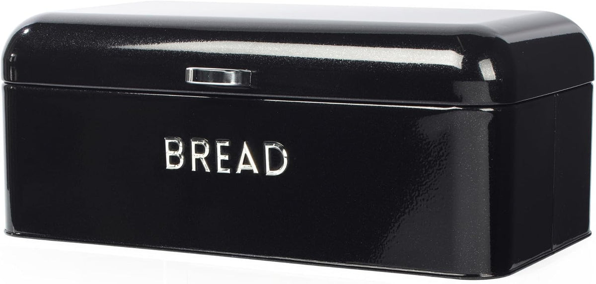 Salter Boston Kettle, 4 Slice Toaster, Bread Bin & Canisters Kitchen Set (Black)