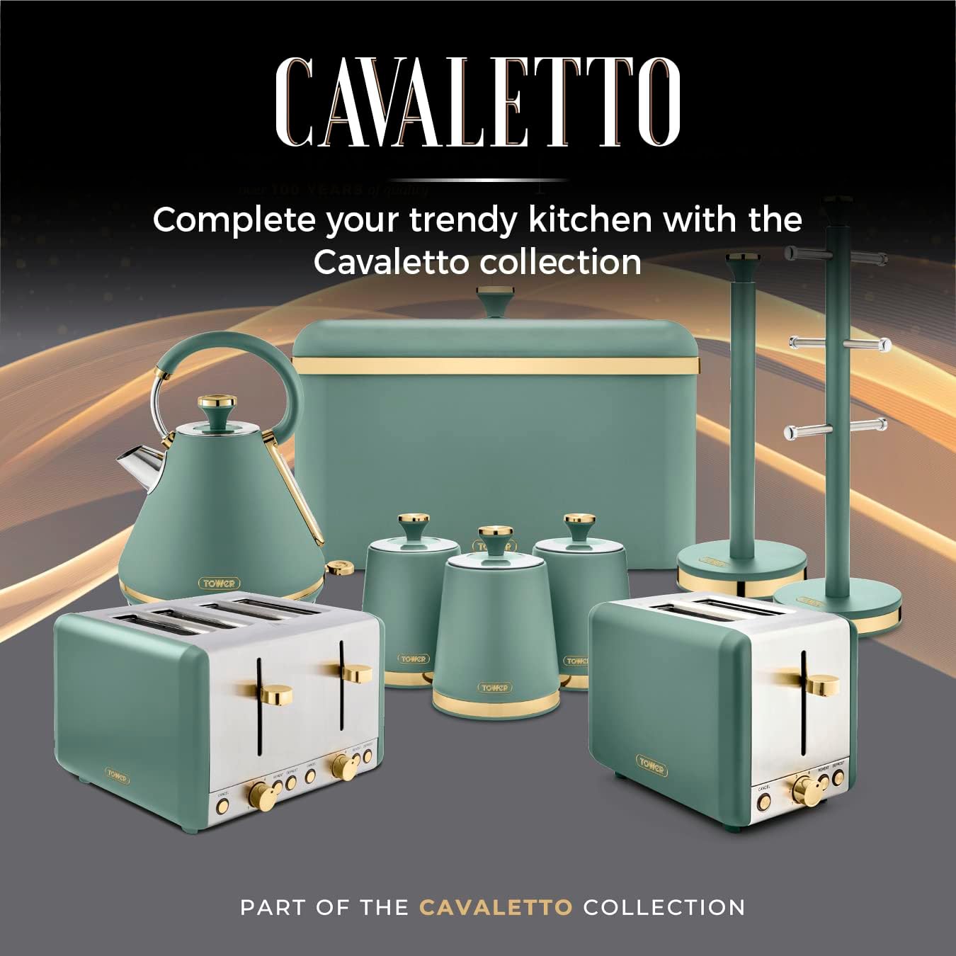 Tower Cavaletto Canister Set Kitchen Canisters Jade Green