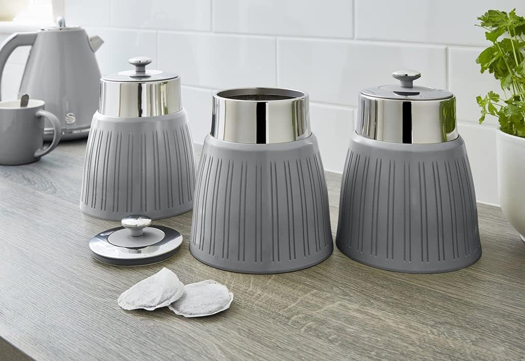 Swan Grey Canisters Set Kitchen Retro Canister SWKA1024GRN