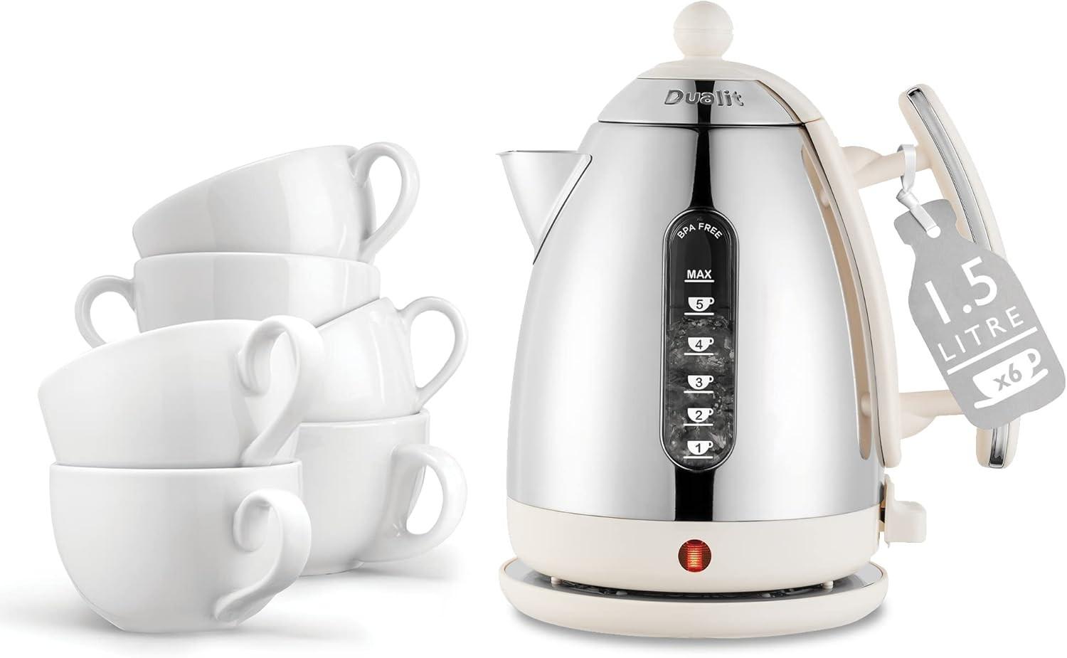 Dualit Lite Jug Kettle 72003 (Canvas White Trim) - Vibe Home