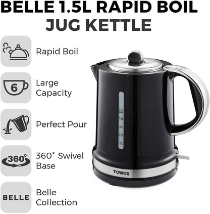 Tower Belle Black Kettle Rapid Boil T10049NOR