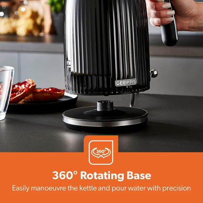 GEEPAS Fluted Kettle GK38068UK-BK (Black)