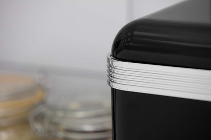 Swan Retro Bread Bin Kitchen Large SWKA1010BN (Black)