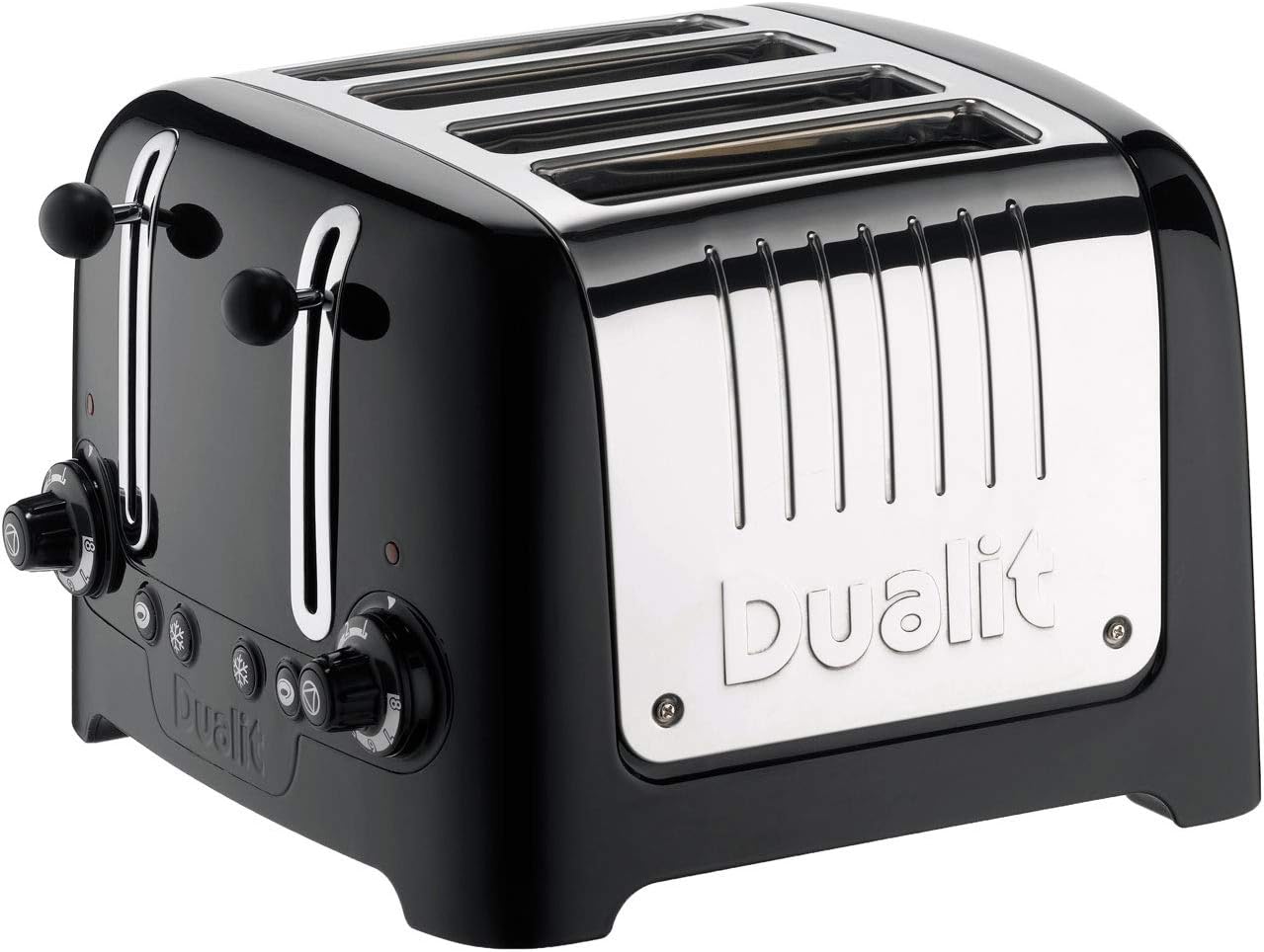 Dualit Lite 4 Slice Toaster with Extra-Wide Slots 46205 (Black Gloss Finish)