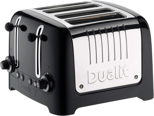 Dualit Lite 4 Slice Toaster with Extra-Wide Slots 46205 (Black Gloss Finish)