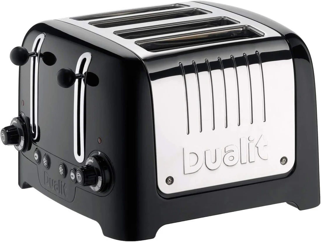 Dualit Lite Kettle & 4 Slice Toaster Matching Kitchen Set (Black Trims)