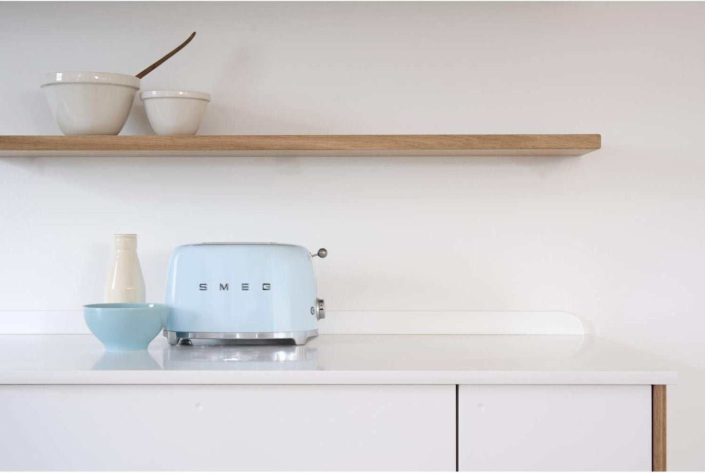 SMEG Retro 2 Slice Toaster Wide Slots TSF01PBUK (Pastel Blue)