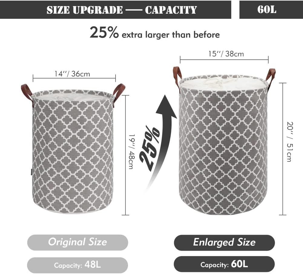 Washing Basket for Laundry Grey Collapsible Laundry Basket