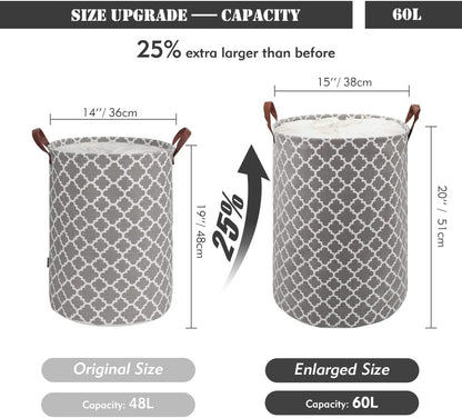 Washing Basket for Laundry Grey Collapsible Laundry Basket