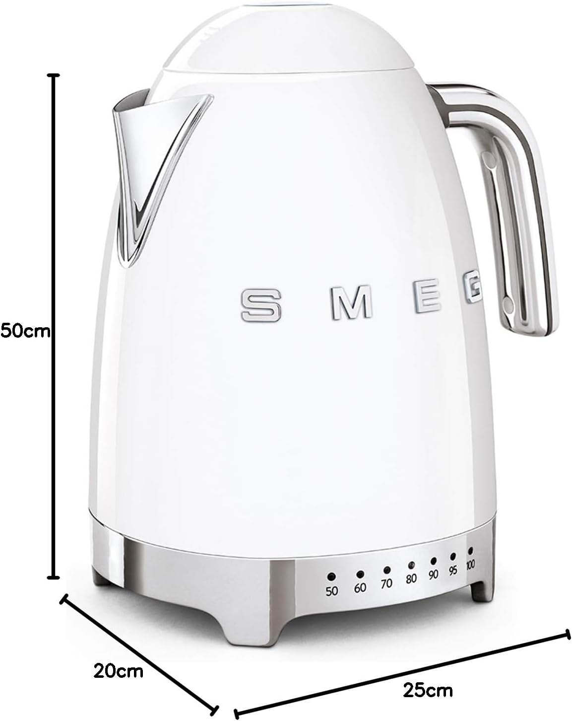 SMEG White Kettle Temperature Control Keep Warm KLF04WHUK