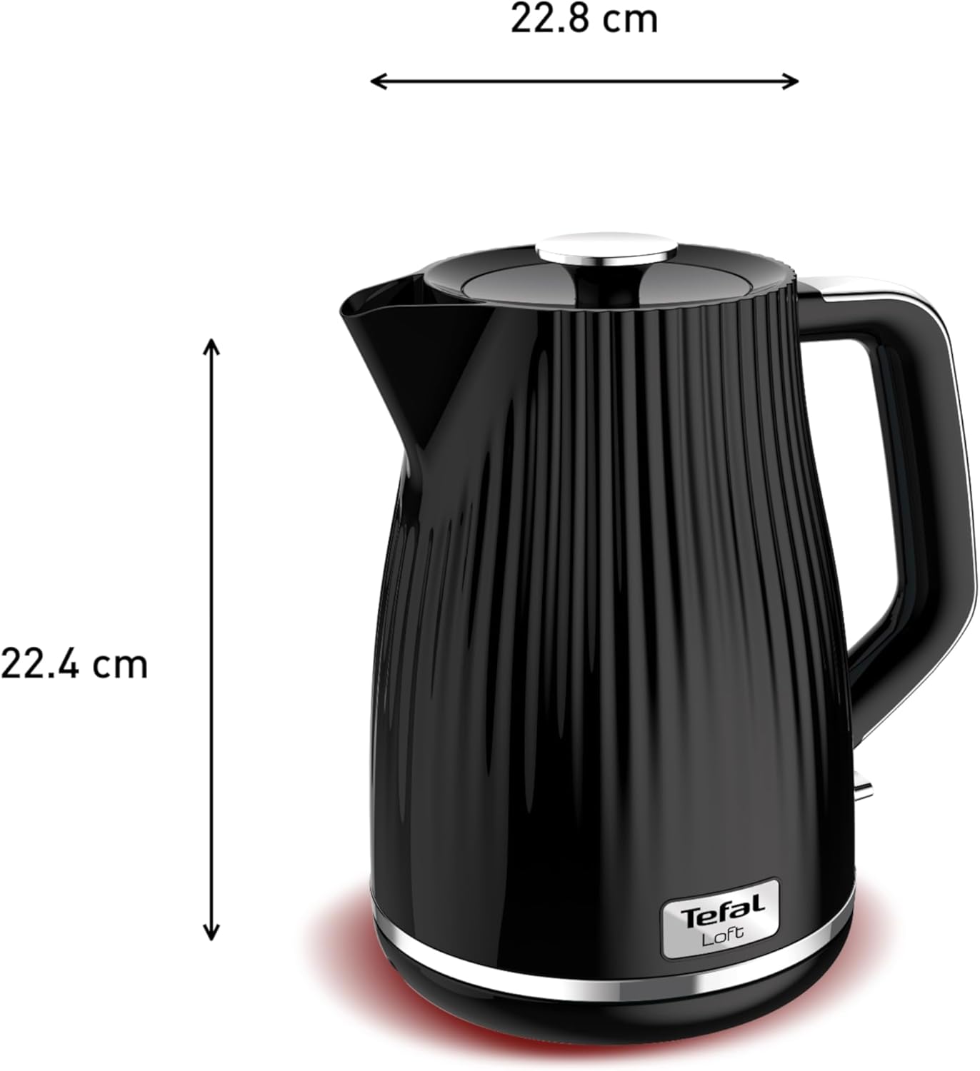 Tefal Loft 1.7L Kettle Fast Quiet Boil Narrow Spout Design KO250840 (Black)