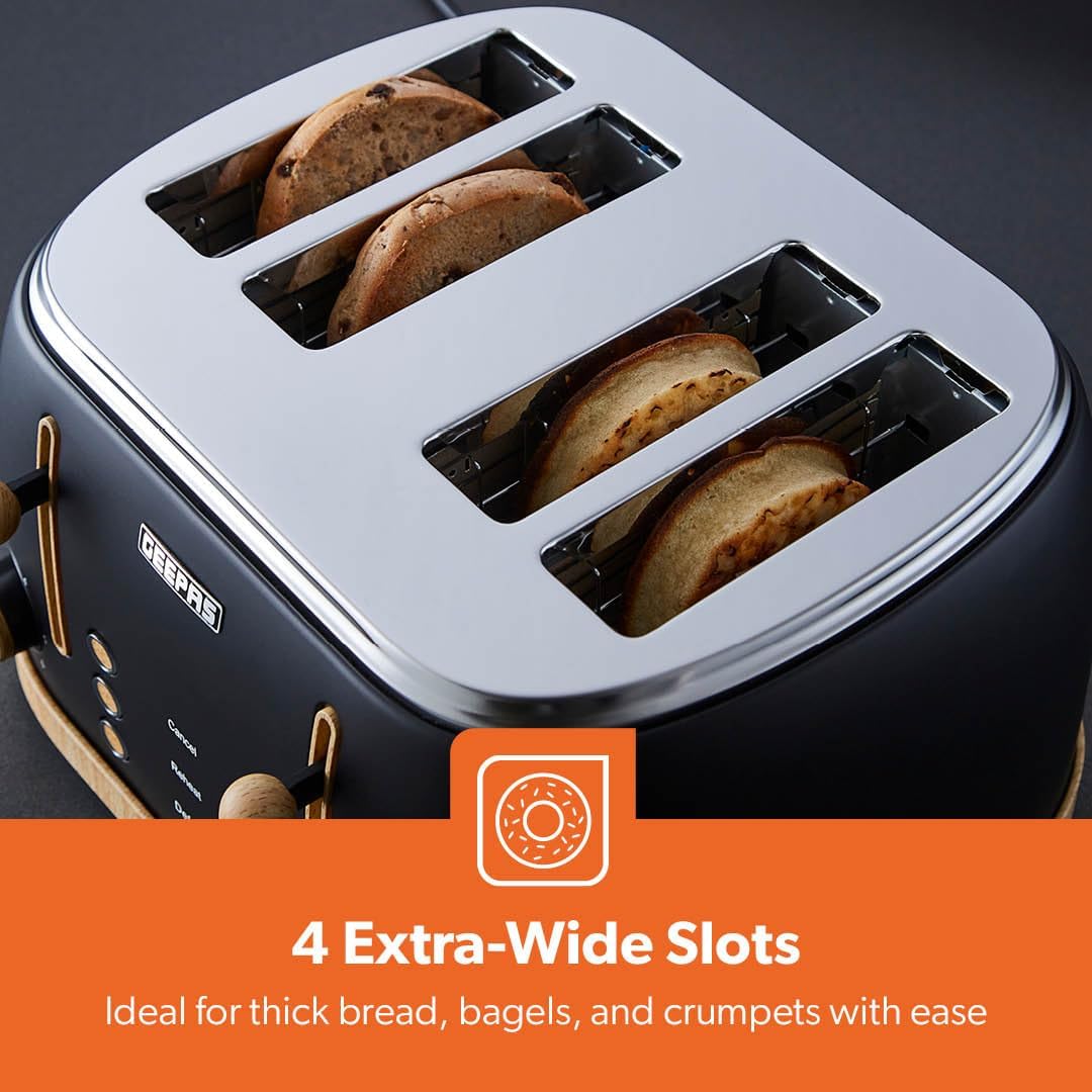 Geepas GEEPAS NordiQ 4 Slice Toaster GBT36561UK-BK (Black)