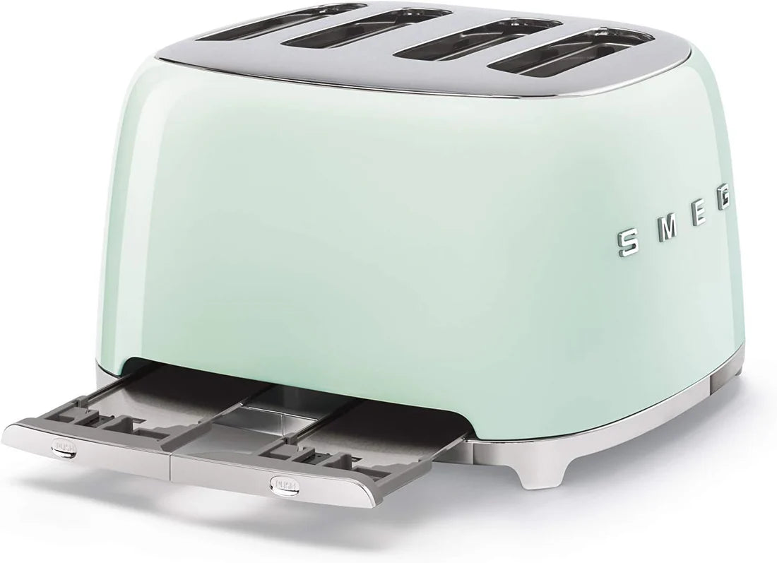 SMEG Retro Kettle & 4 Slice Toaster Kitchen Set - Pastel Green