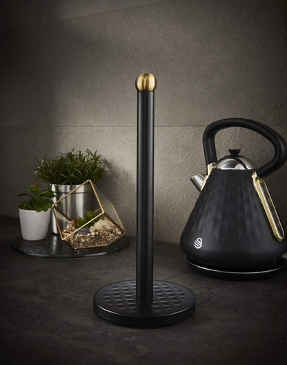 Swan Gatsby Kitchen Roll Towel Pole Holder SWKA17521BLKN Black & Gold