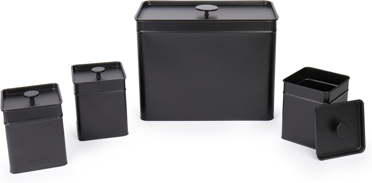 Salter Kuro Countertop Storage Set, Bread Bin & 3 Canisters BW126141EU7 (Matte Black)