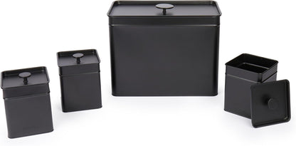 Salter Kuro Countertop Storage Set, Bread Bin & 3 Canisters BW126141EU7 (Matte Black)