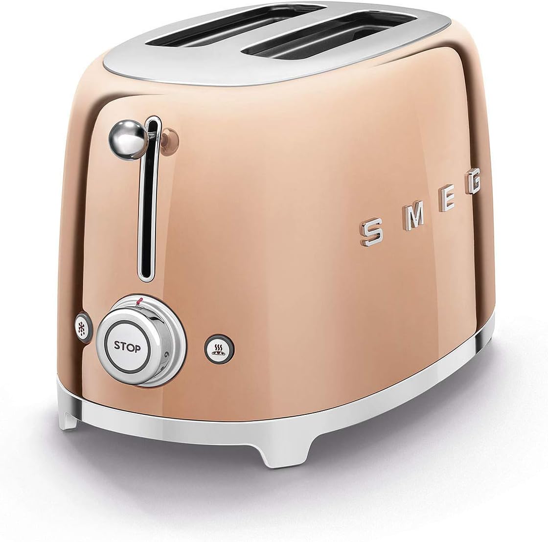 SMEG Rose Gold 2 Slice Toaster Extra Wide Slots Copper TSF01RGUK