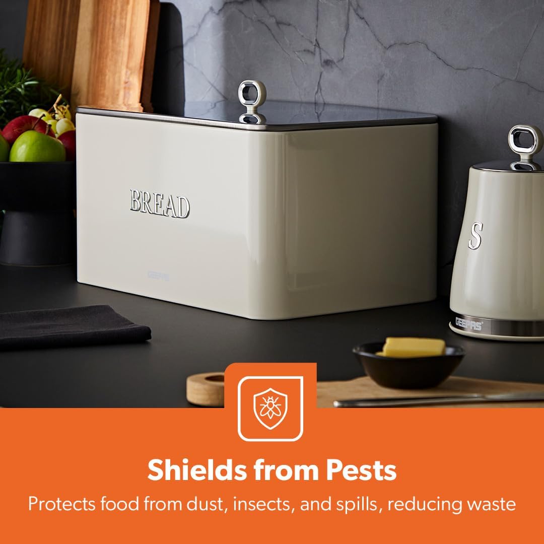 GEEPAS Retrovive 13L Bread Bin GCS63081UK-CR (Cream)