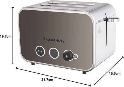 Russell Hobbs Distinctions Jug Kettle, 2 Slice Toaster & Microwave Kitchen Set (Titanium)