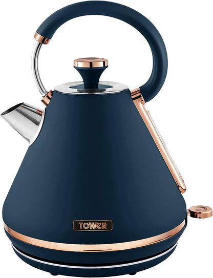 Tower Cavaletto Blue Pyramid Kettle Midnight Rose Gold T10044MNB