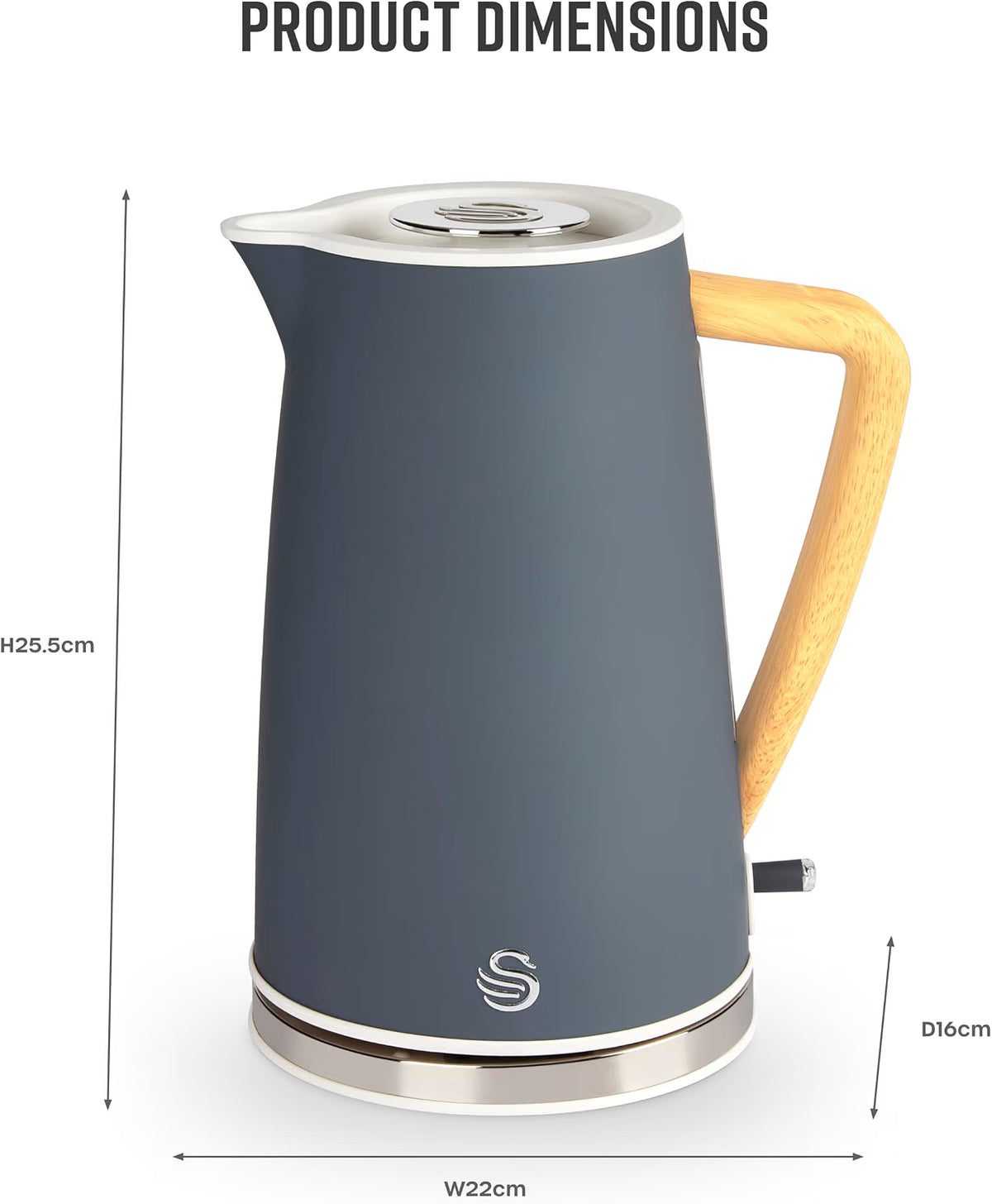 Swan Nordic Jug Kettle, 2 Slice Toaster & Microwave Kitchen Set (Grey)
