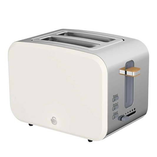 Swan Nordic 2 Slice Toaster Wide Slots ST14610WHTN (White)