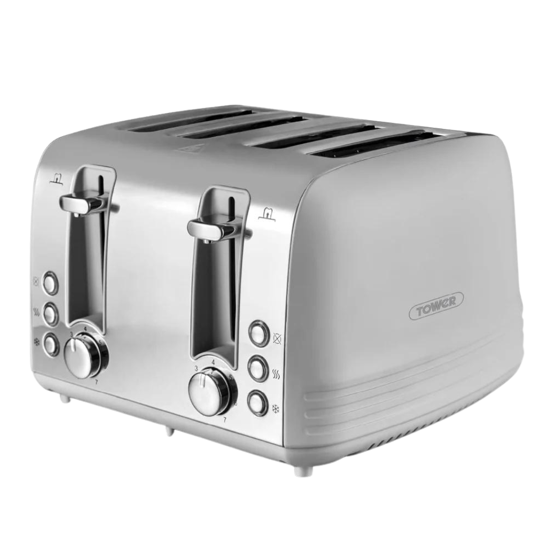 Tower Ash 4 Slice Toaster Stainless Steel T20081GRY (Grey)