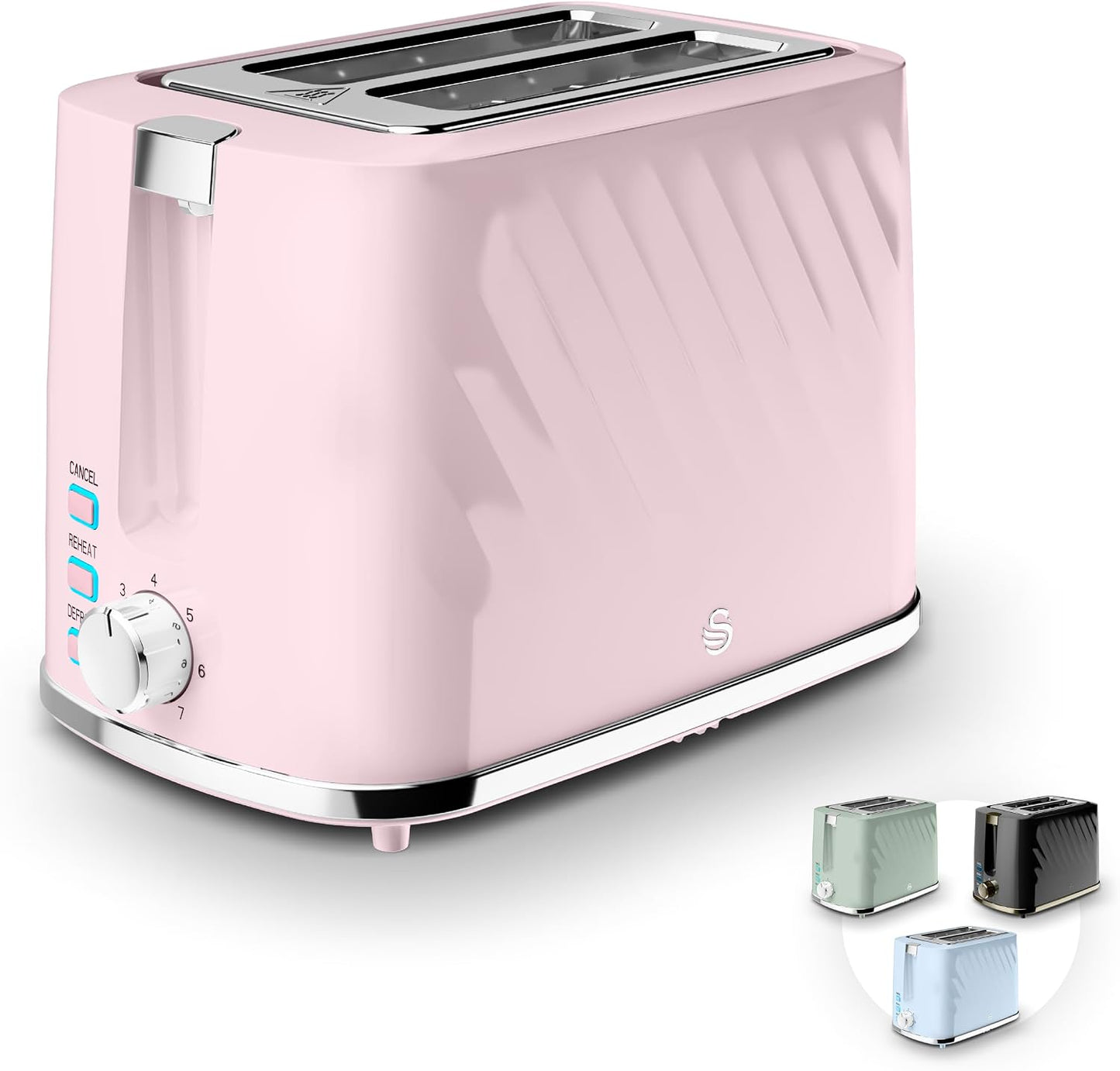 Swan Windsor 2 Slice Toaster ST14071PNK (Pink)