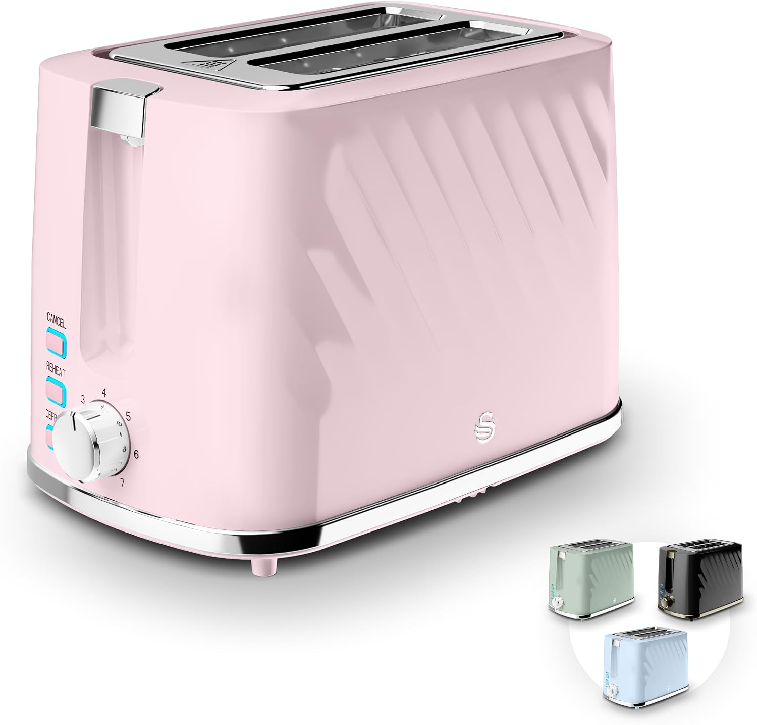 Swan Windsor 2 Slice Toaster ST14071PNK (Pink)