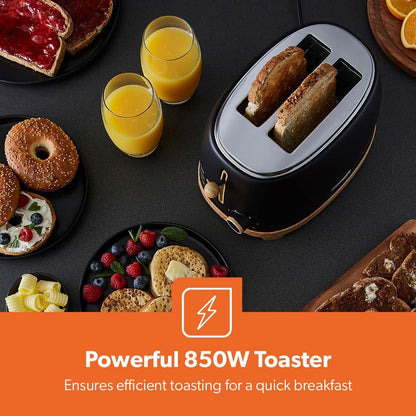 GEEPAS NordiQ 2 Slice Toaster GBT36560UK-BK (Black)