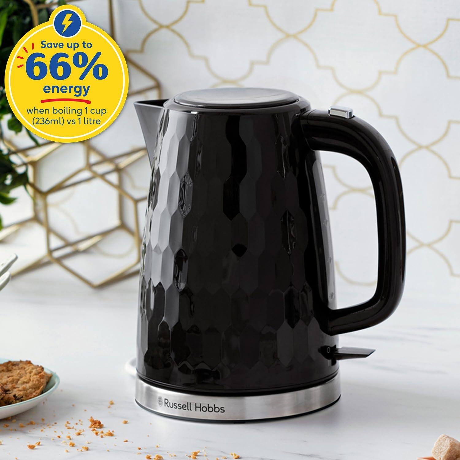 Russell Hobbs Honeycomb Kettle 26051 (Black) - Vibe Home