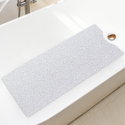 BINGOBANG Loofah Shower Mat for Inside Bath Mat Non-Slip (Grey/White)