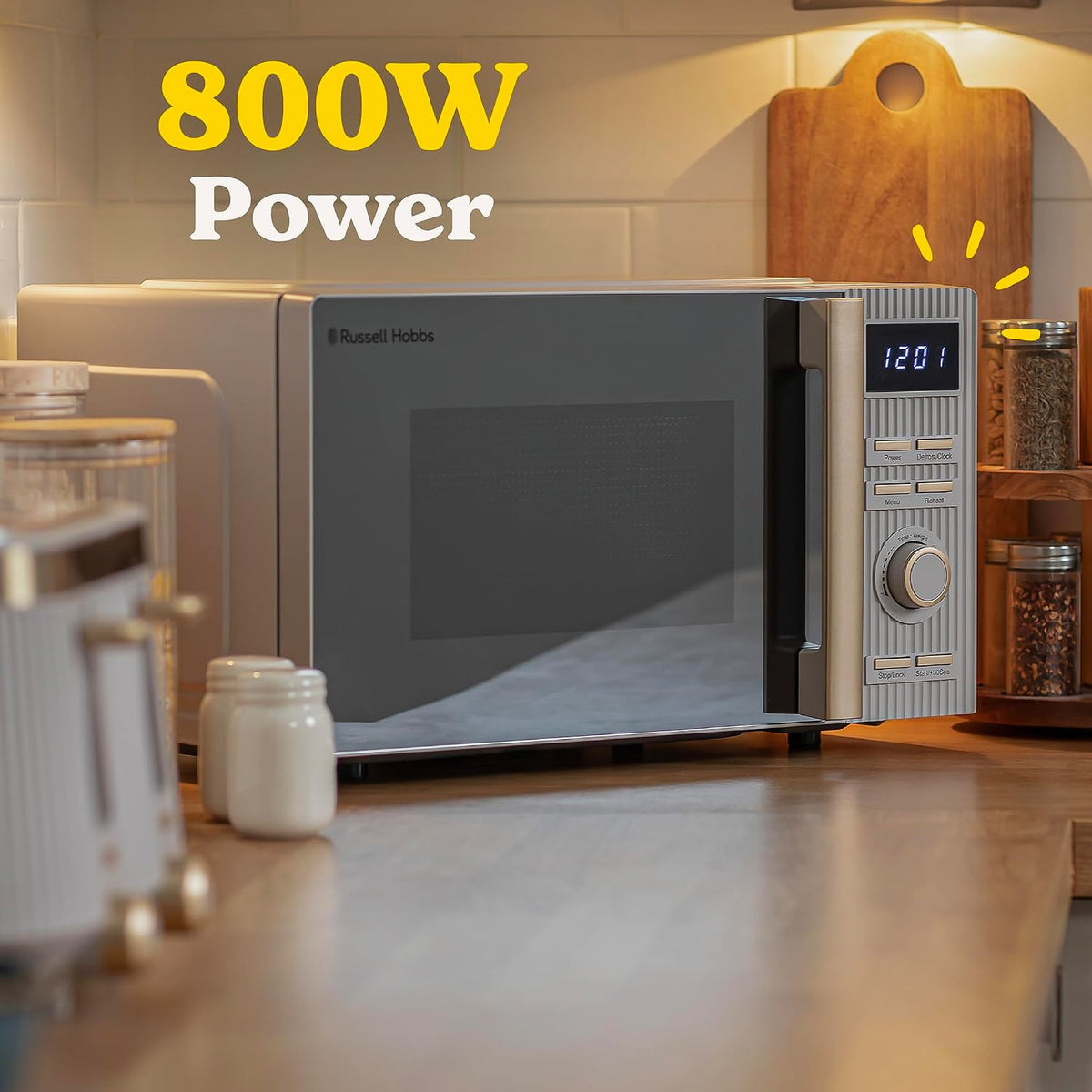 Russell Hobbs Bronte 20L 800W Digital Microwave RHMD834ST (Stone)