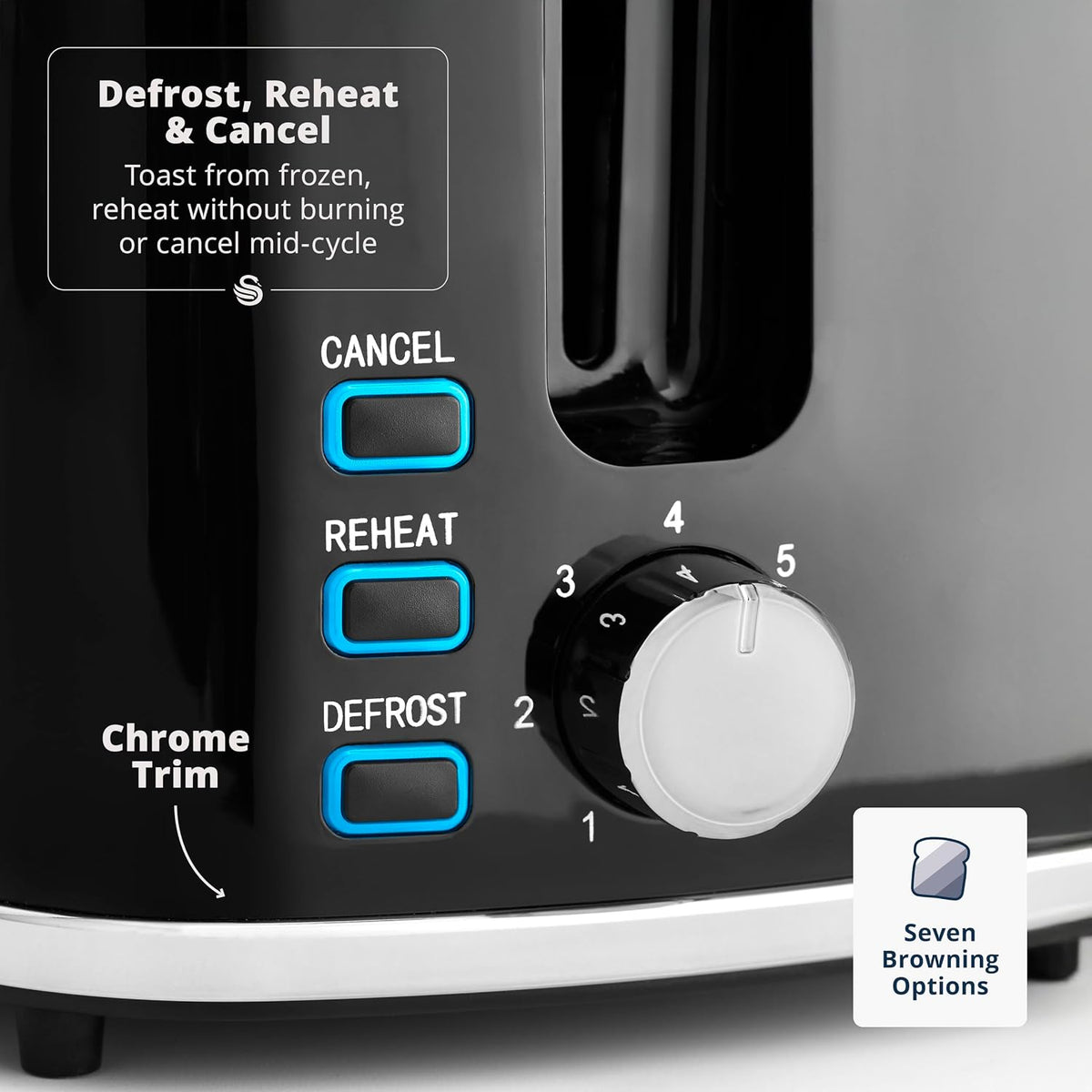 Swan Windsor Kettle, 2 Slice Toaster & Microwave Kitchen Set (Black)