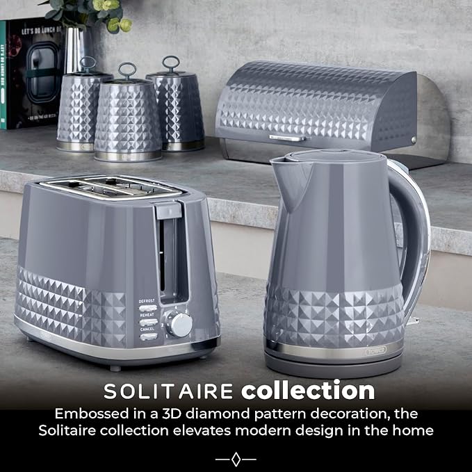 Tower Solitaire Canisters Set with Mirror Finish T826207GRY (Grey)