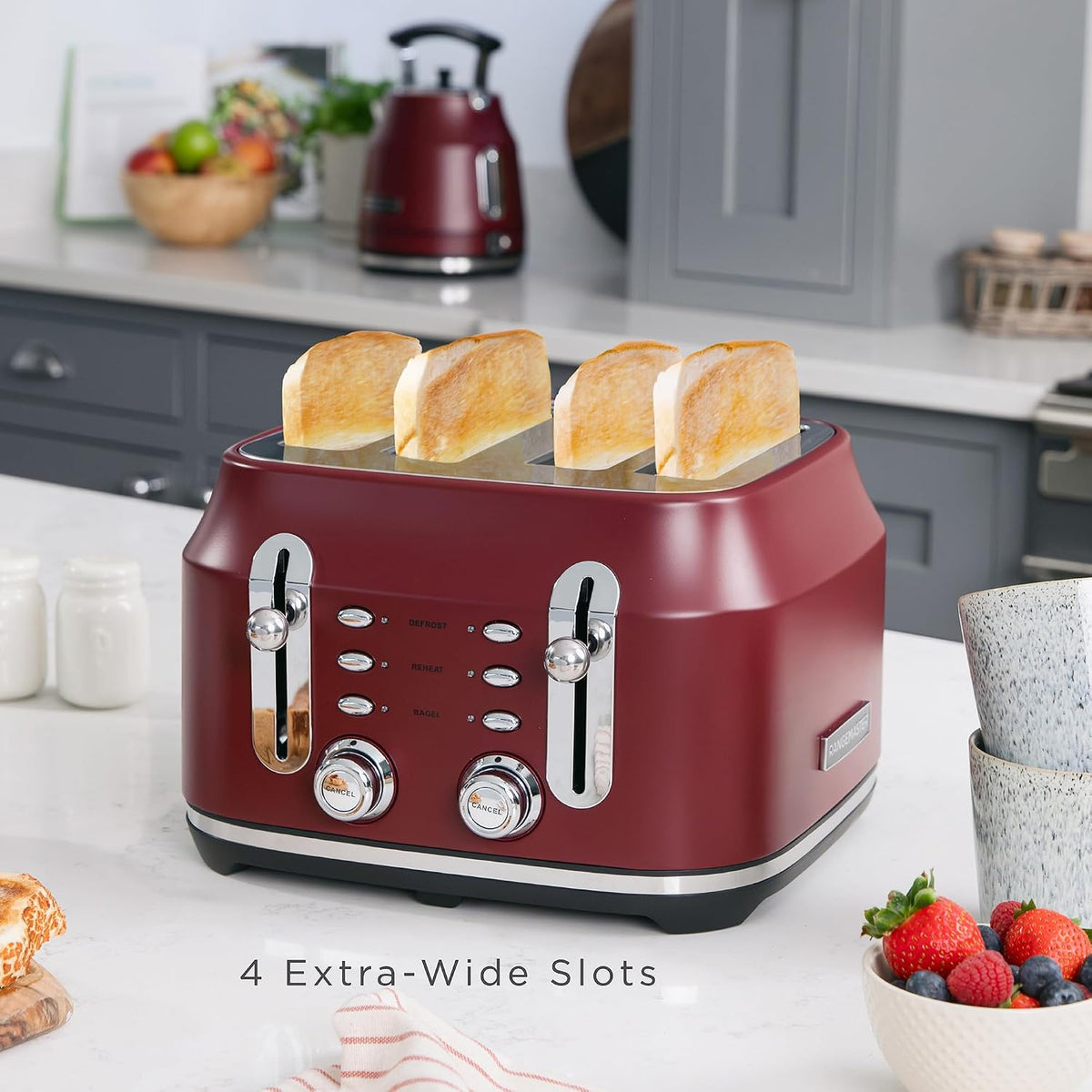 Rangemaster Classic 4 Slice Toaster RMCL4S304BU (Bordeaux Red)