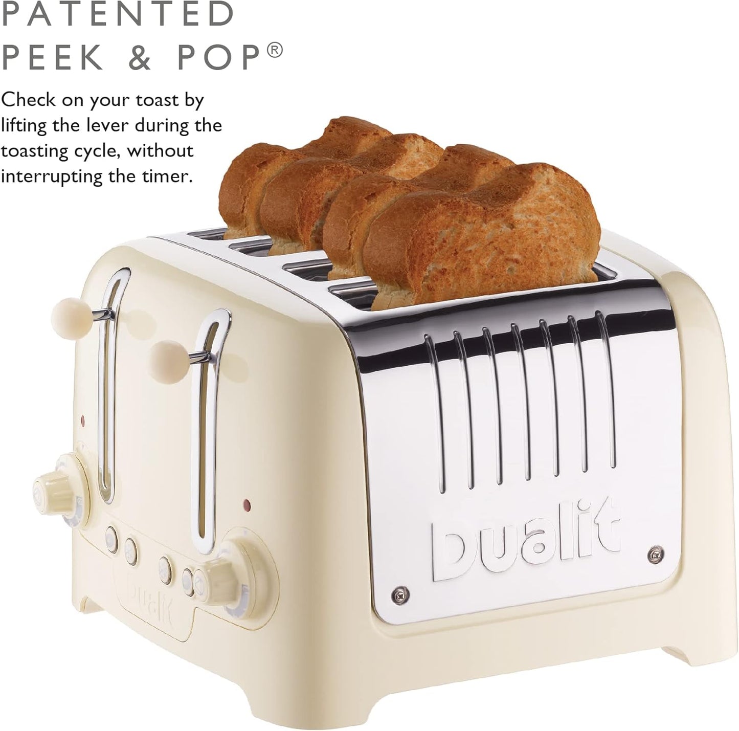 Dualit 4 Slice Lite Toaster Perfect Toast (Cream Trim)