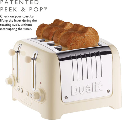 Dualit 4 Slice Lite Toaster Perfect Toast (Cream Trim)