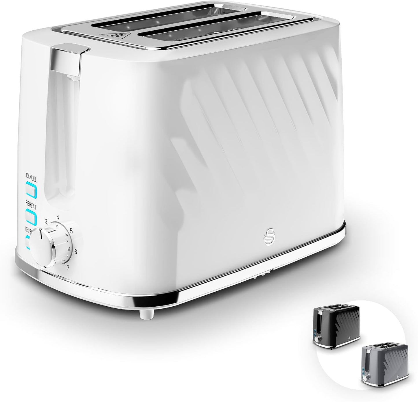 Swan Windsor Kettle, 2 Slice Toaster & Microwave Kitchen Set (White)