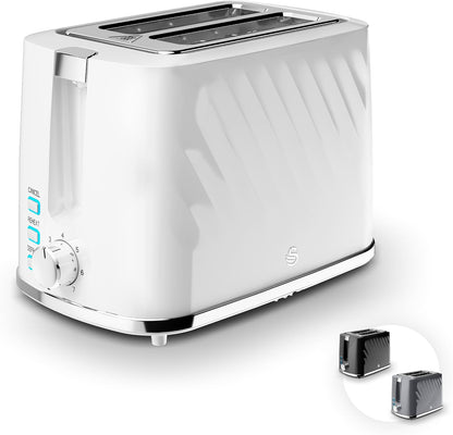 Swan Windsor Kettle, 2 Slice Toaster & Microwave Kitchen Set (White)