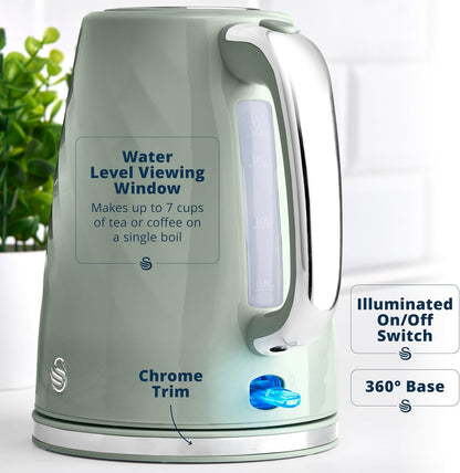Swan Windsor 1.7L Jug Kettle SK14611SGE (Sage Green)