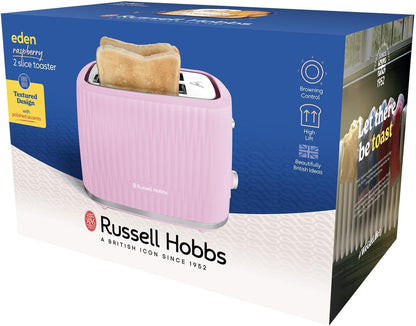 Russell Hobbs Eden 2 Slice Toaster with 6 Browning Settings 27372 (Raspberry Pink)