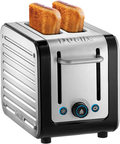 Dualit Architect Kettle & 2 Slice Toaster Matching Kitchen Set (Black Trim)