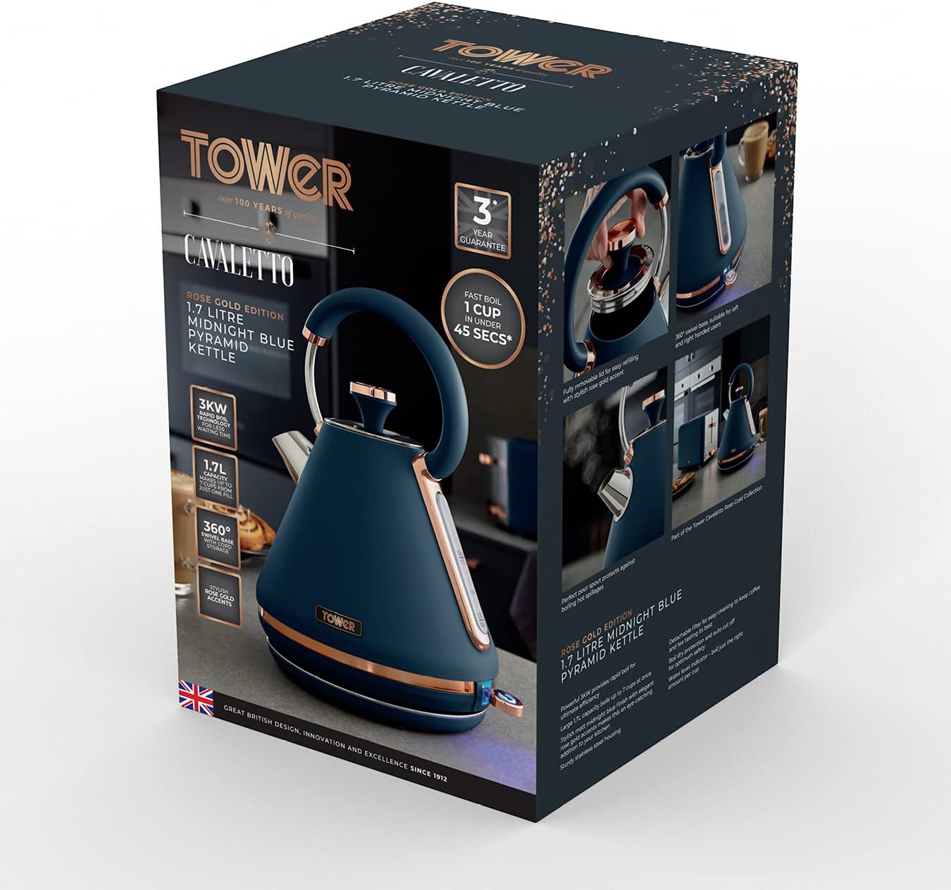 Tower Cavaletto Pyramid Kettle T10044MNB - (Midnight Blue)